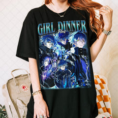 Vintage Girl Dinner Flins Graphic T-Shirt