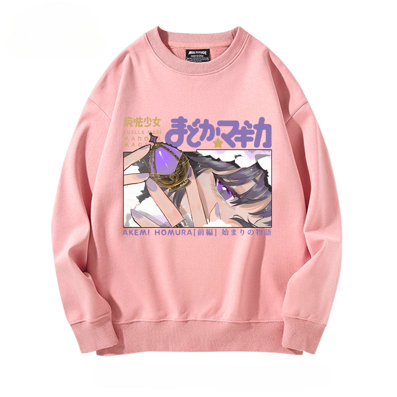Girls' Anime Printed Crew Neck Sweatshirt
