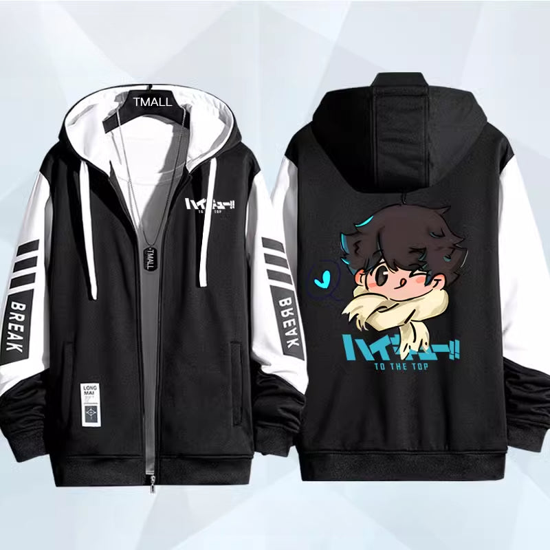 Unisex Hinata Anime Zipper Thin Coat