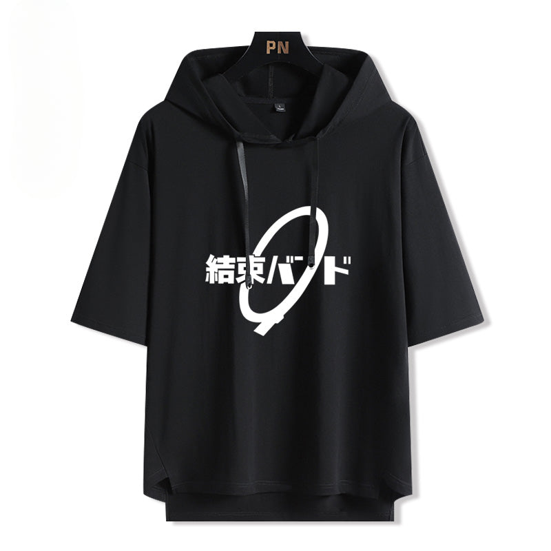 Casual Anime Hooded Short Sleeve T-Shirt