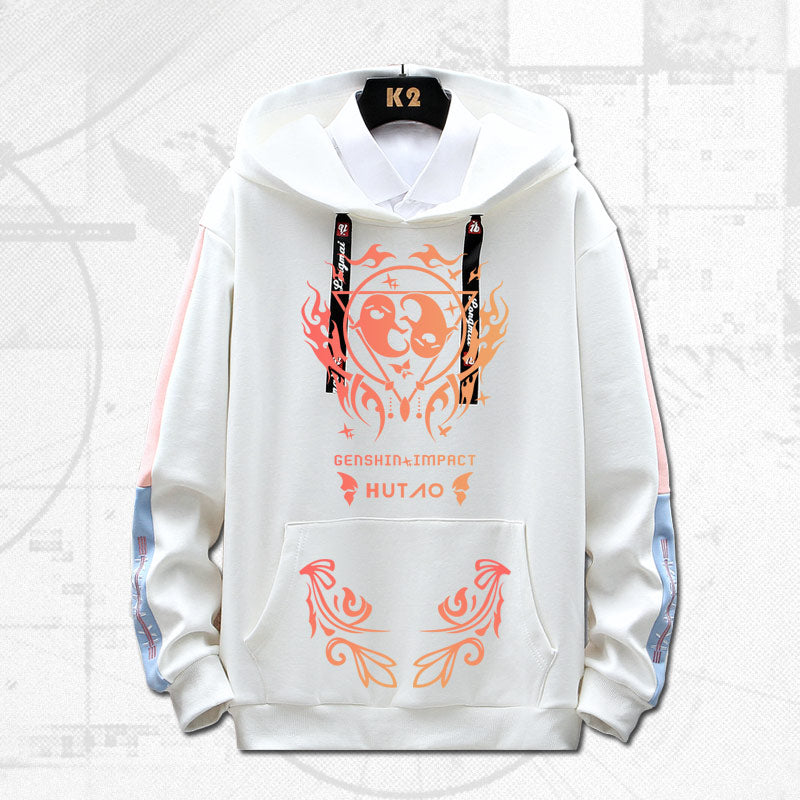 Unisex Game Hutao Graphic Loose Hoodie