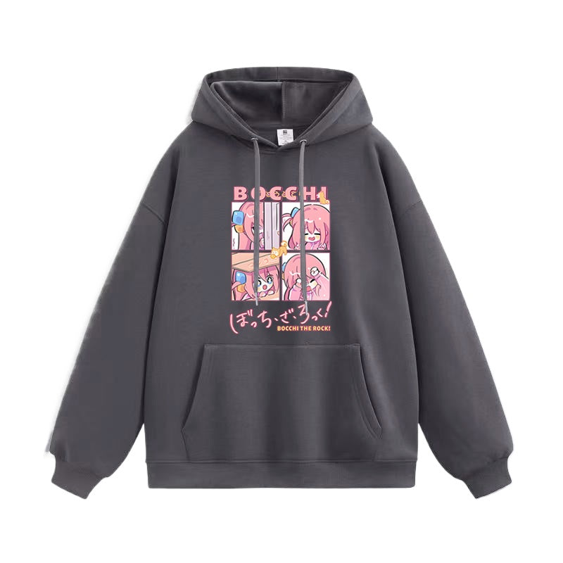 Casual Anime Hitori Printed Hoodie