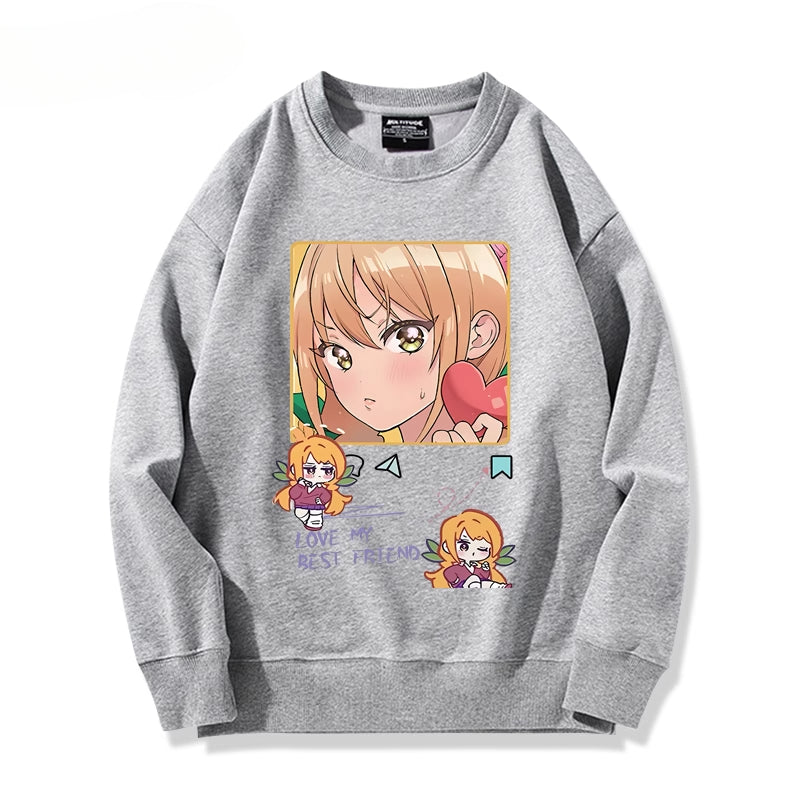 Cute Anime Printed Crew Neck Sweatshirt