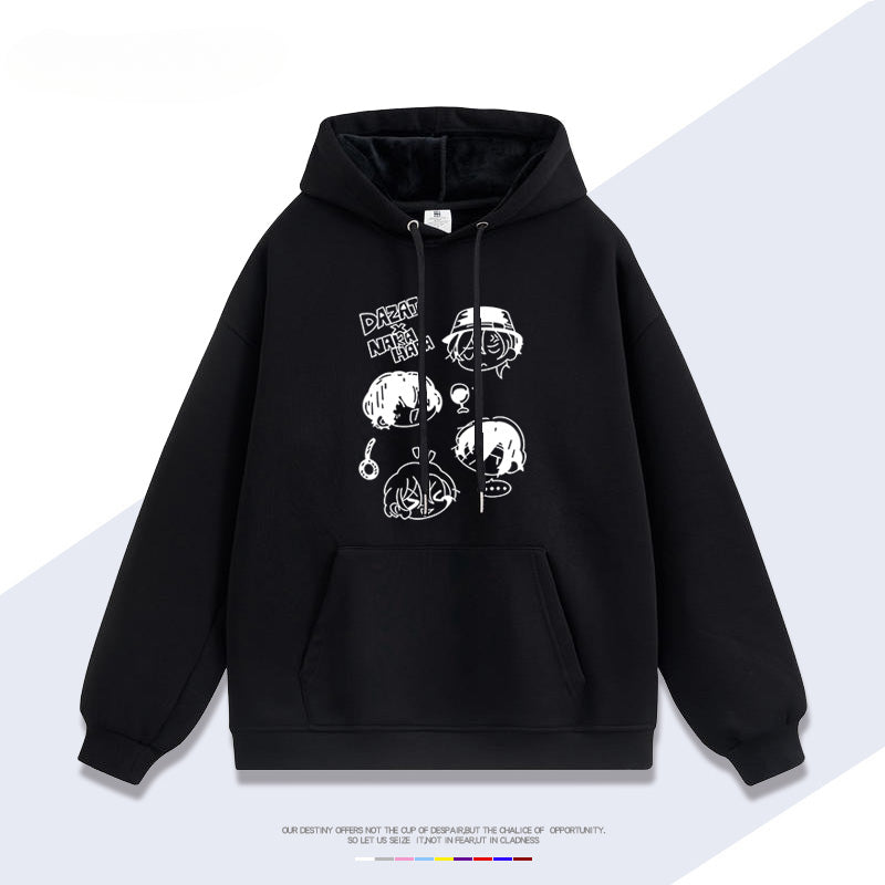 Dazai Anime Graphic Print Loose Hoodie