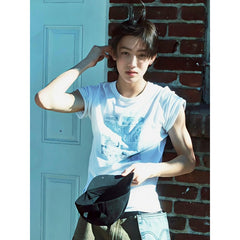 SEONGHYEON Same White Cotton Short-sleeved T-shirt