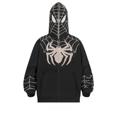 Unisex Comic Spider Digital Printed Zip Up Cosplay Hoodie