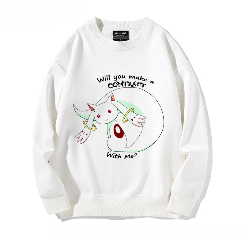 Casual Cute Girls Crew Neck Sweatshirt
