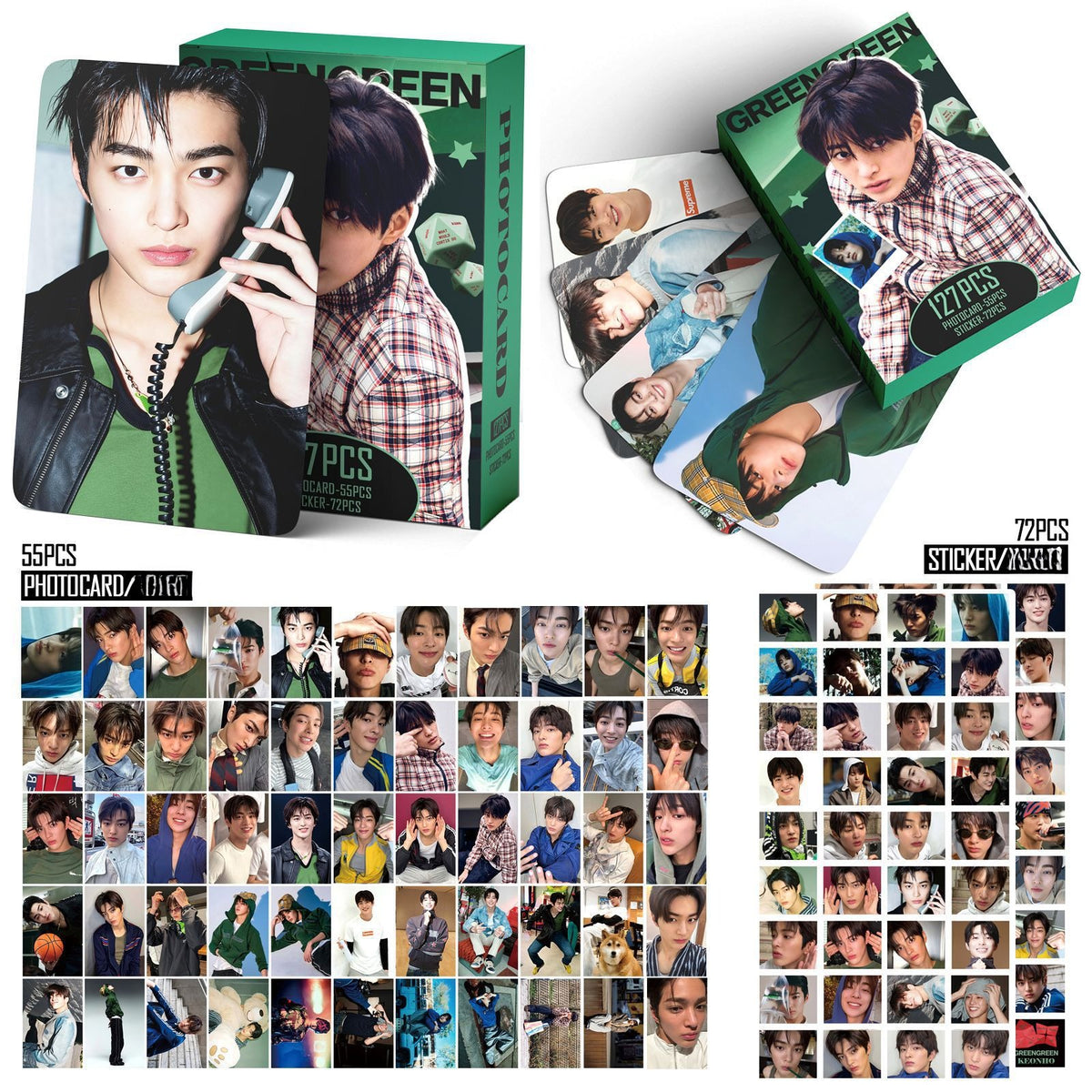 127PCS KEONHO GREENGREEN Photocard Stickers