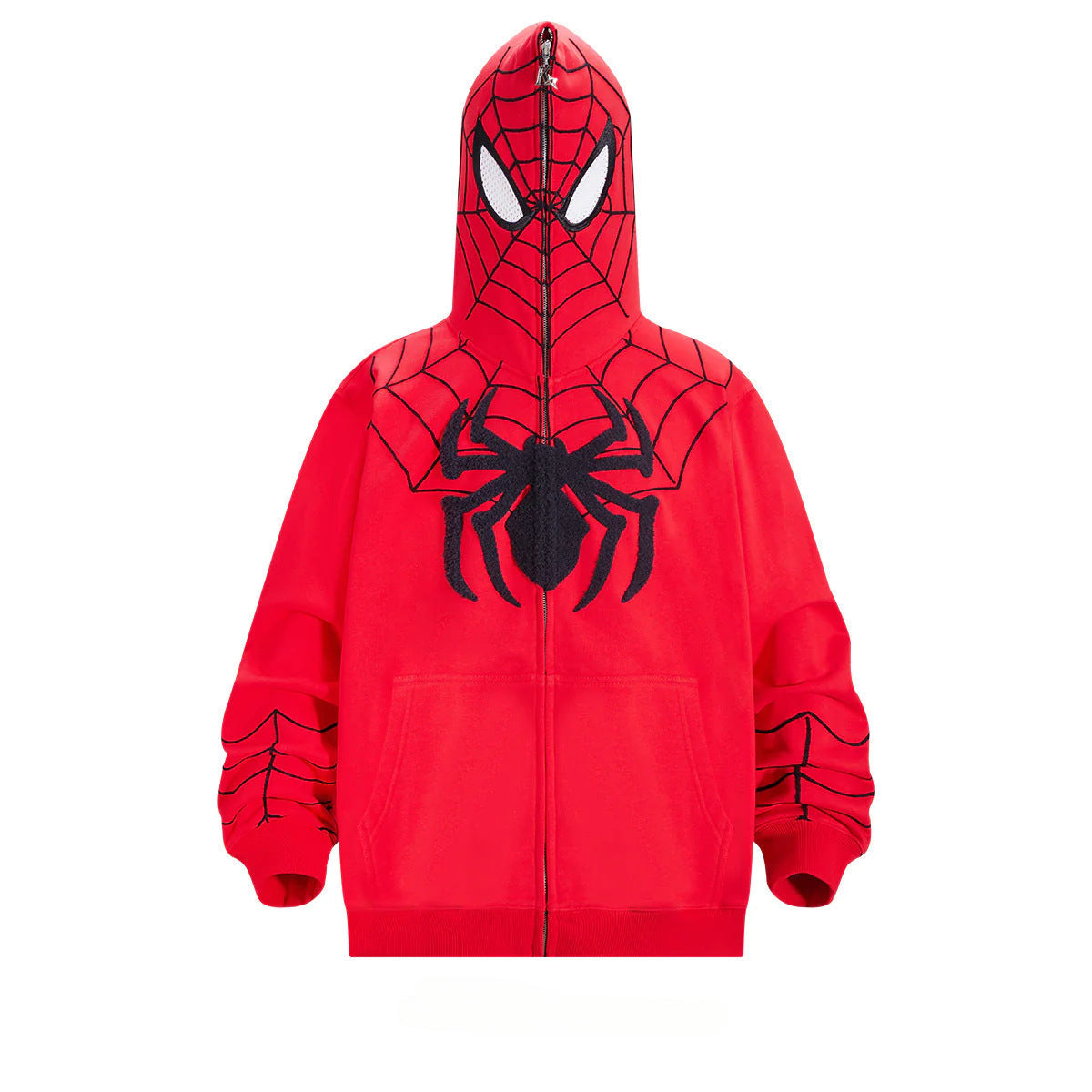 Unisex Comic Spider Digital Printed Zip Up Cosplay Hoodie