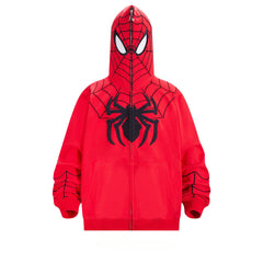 Unisex Comic Spider Digital Printed Zip Up Cosplay Hoodie