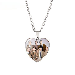 Kpop Time Gem Heart Necklace