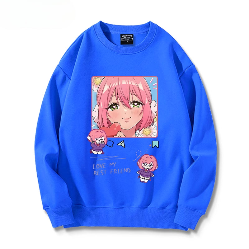 Cute Anime Printed Crew Neck Sweatshirt