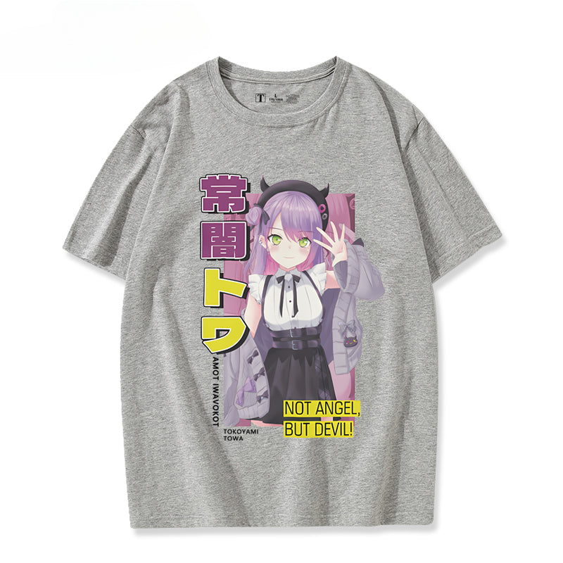 Girls' Vtuber Anime Cos Short-sleeved T-shirt