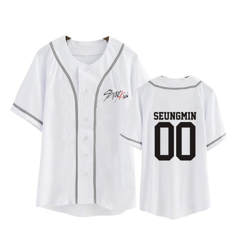 Kpop Logo Loose Baseball Jersey T-shirt