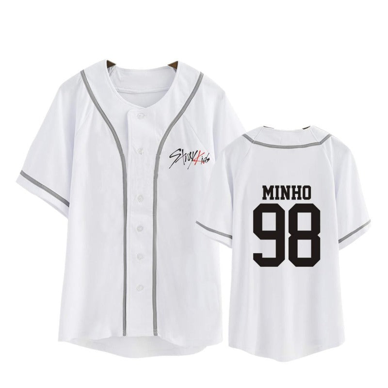 Kpop Logo Loose Baseball Jersey T-shirt