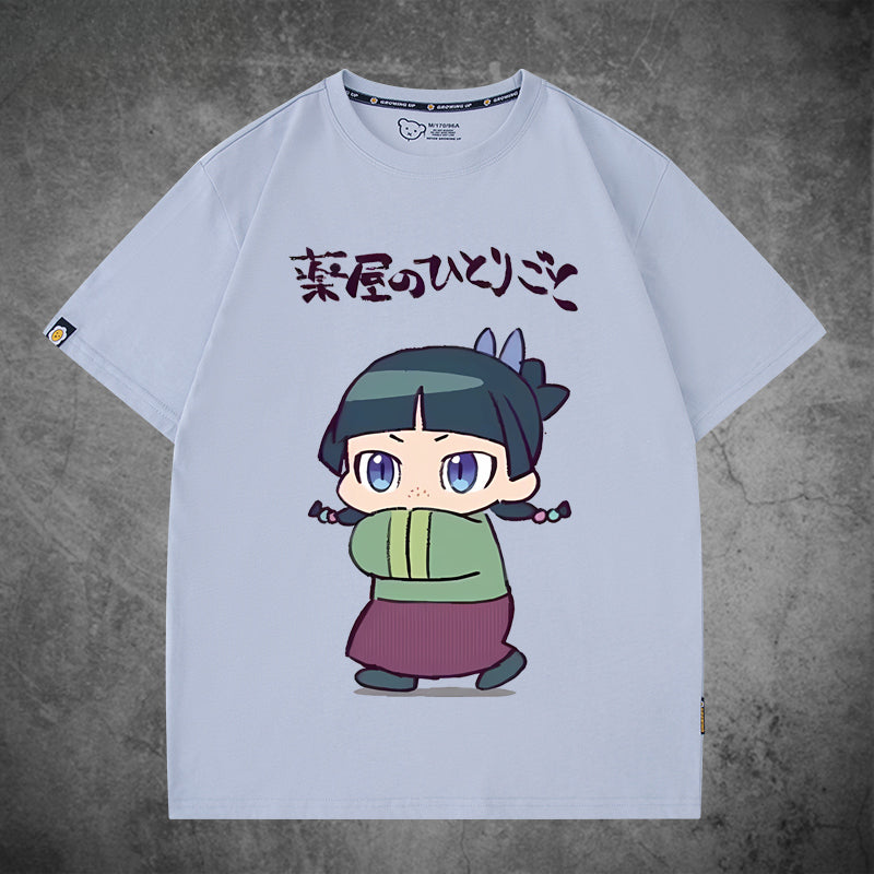 Girl's Anime Pattern Short Sleeve T-Shirt