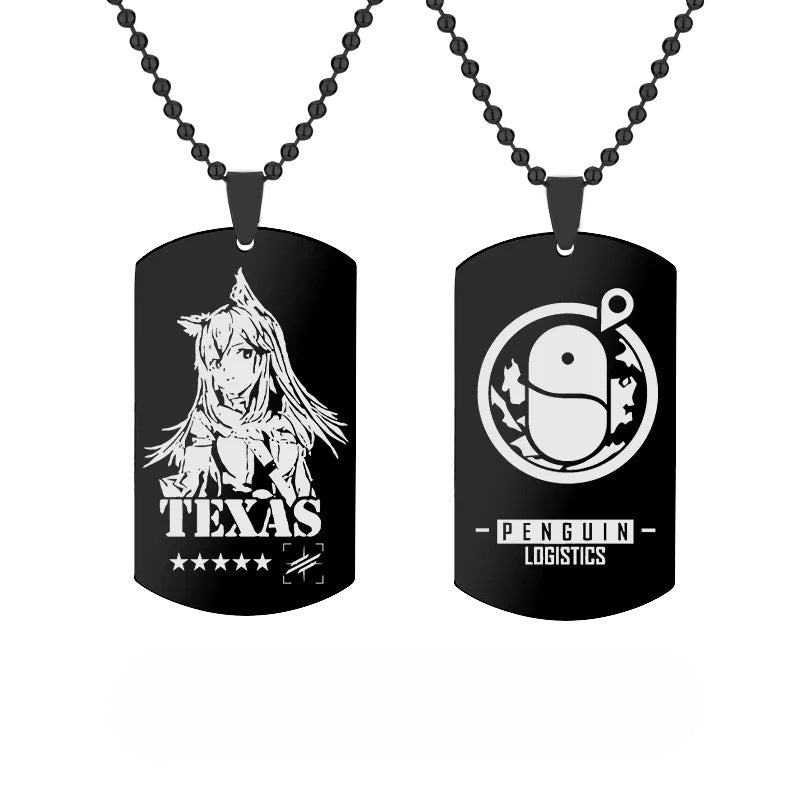 Game Character Stainless Steel Tag Necklace