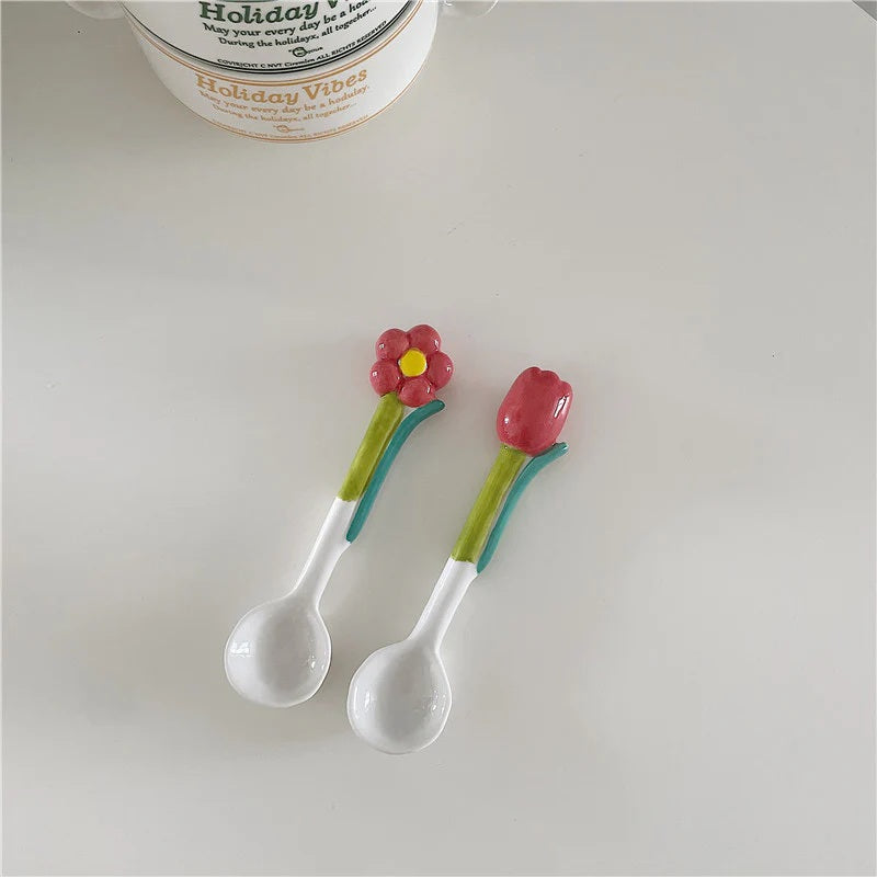 Garden Stirring Tulip & Flower Spoon Set