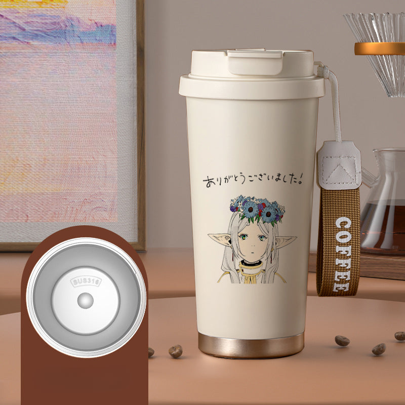Anime Printed Coffee Thermos Cup