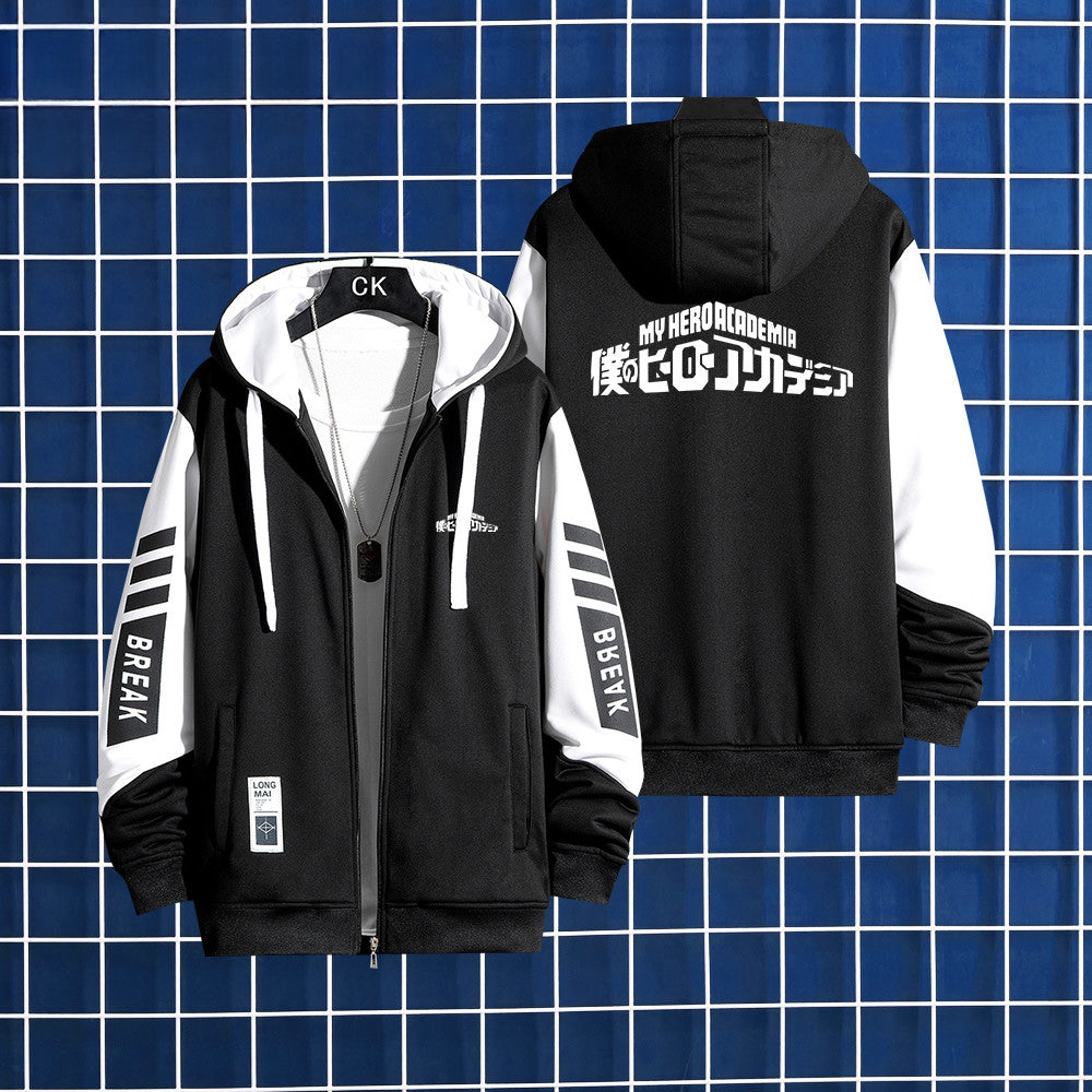Unisex Shoto Anime Print Zipper Hoodie