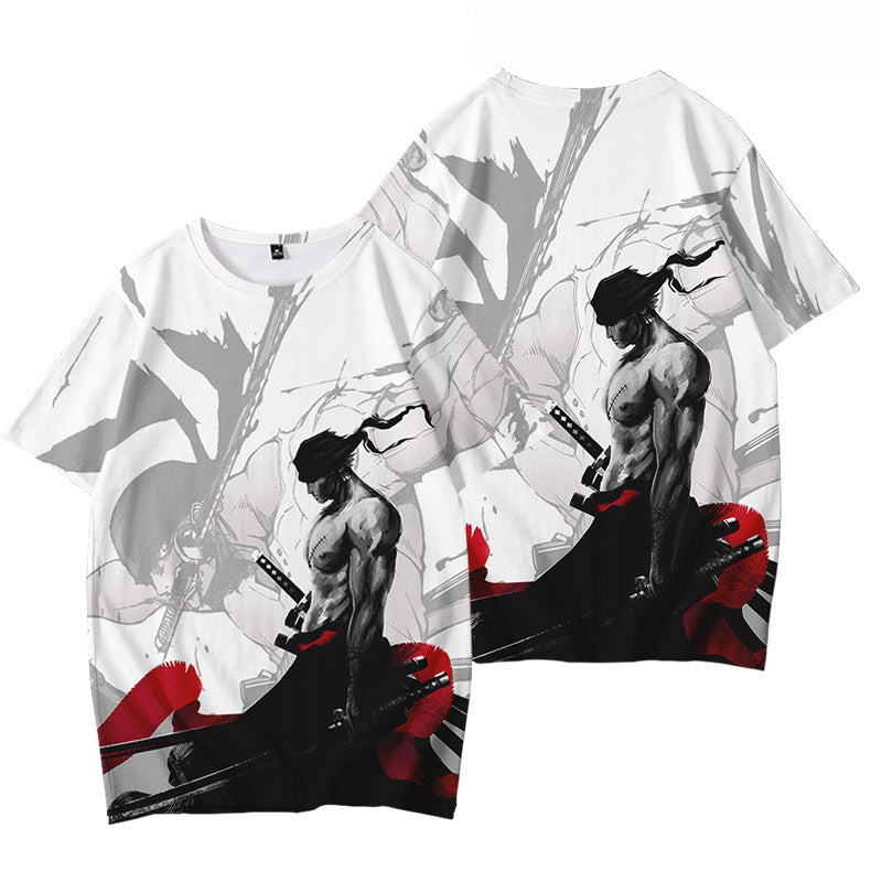 Unisex Anime Digital Printed Casual Short-sleeved T-shirt