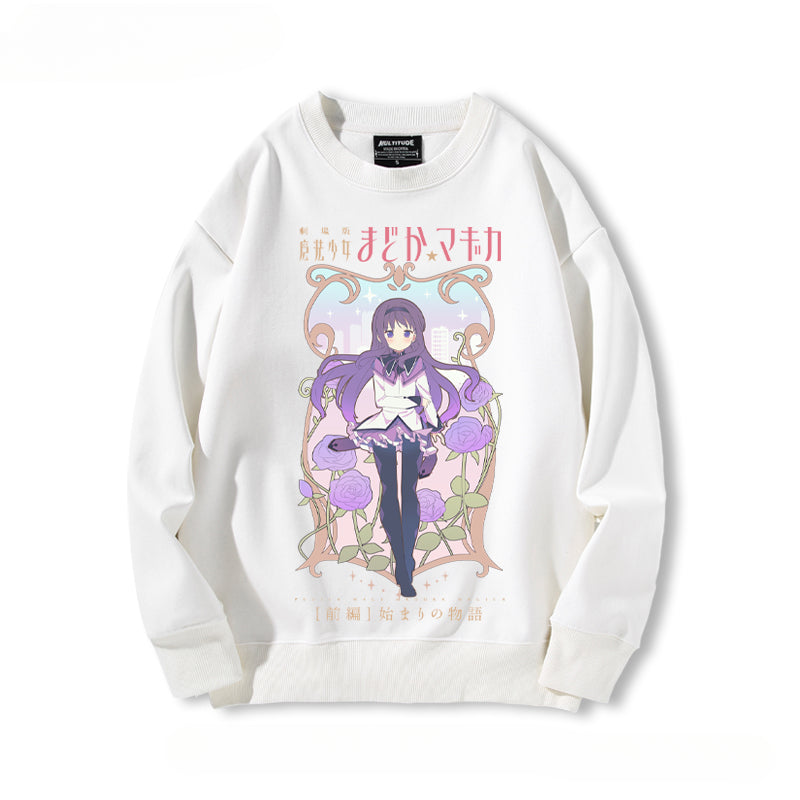 Cute Girls' Anime Crew Neck Sweatshirt