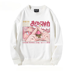 Girls' Anime Printed Crew Neck Sweatshirt