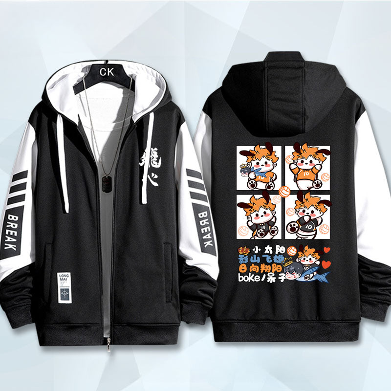 Unisex Anime Long-sleeved Zipper Coat