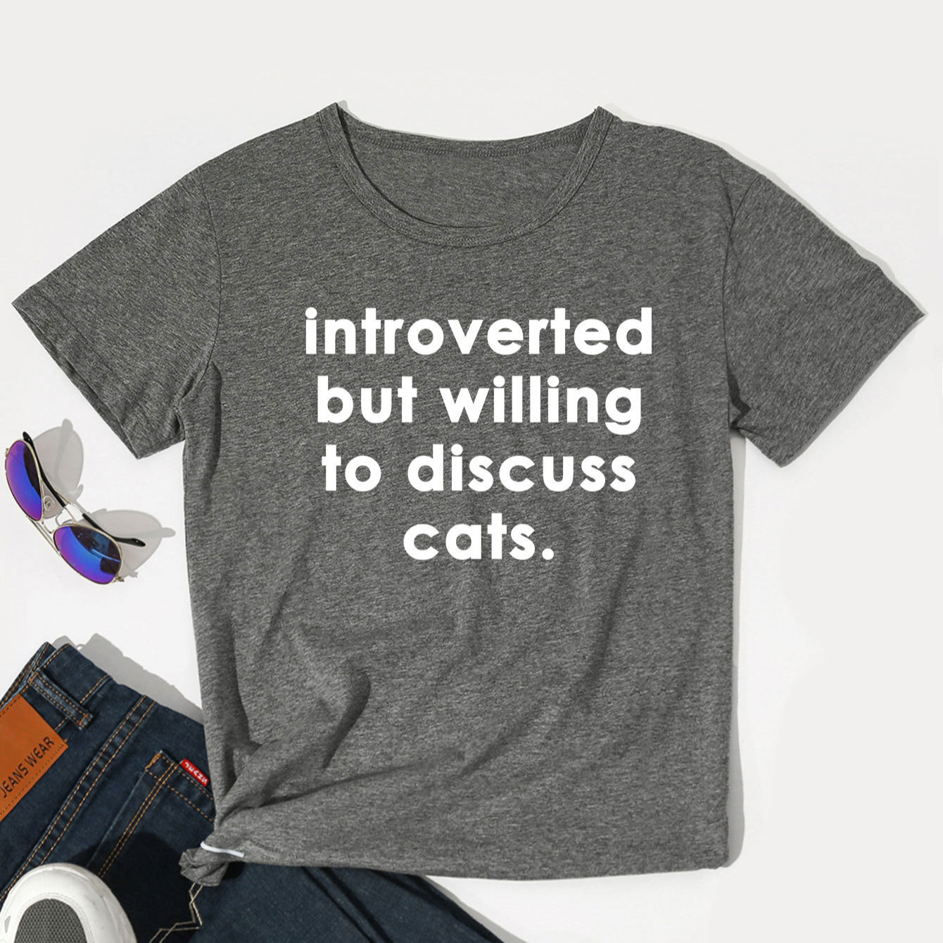 Introverted But Willing To Discuss Cats Graphic Tee