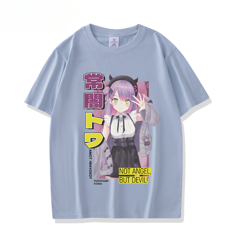 Girls' Vtuber Anime Cos Short-sleeved T-shirt