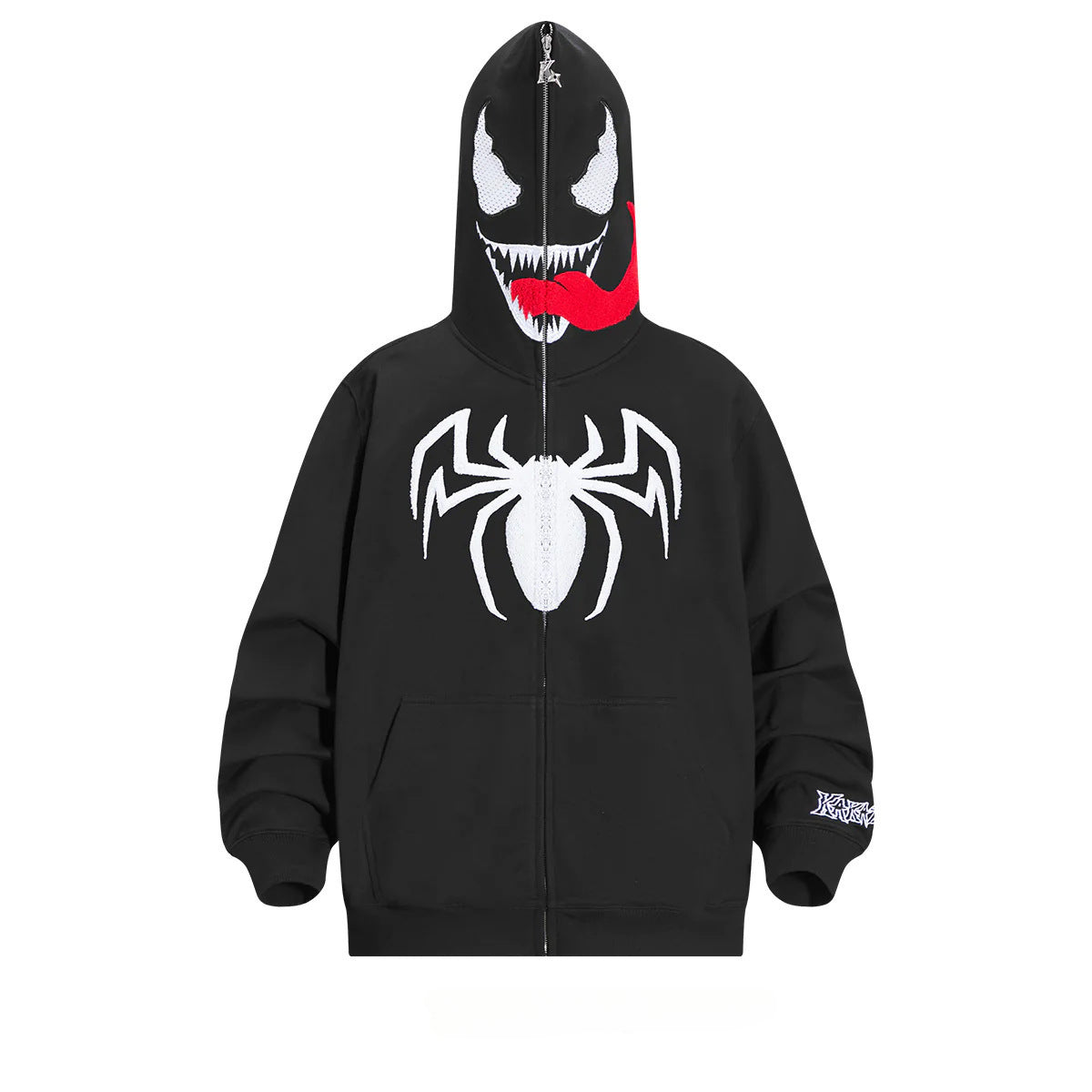 Unisex Comic Spider Digital Printed Zip Up Cosplay Hoodie