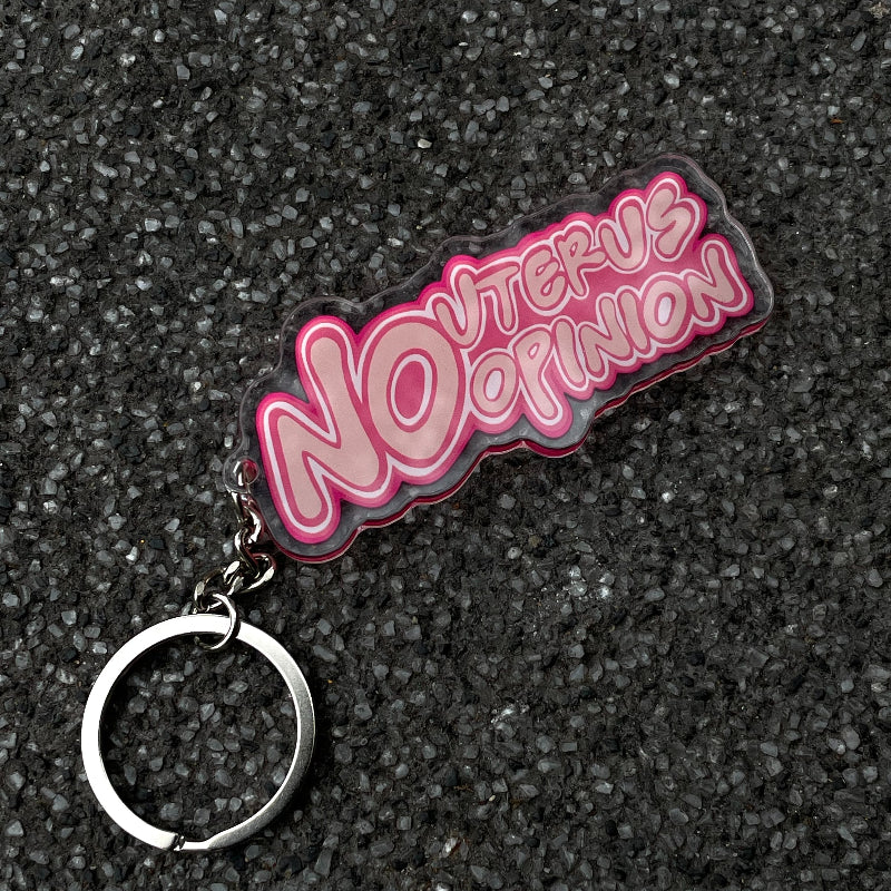 Friends No Uterus No Opinion Letter Keychain Pendant