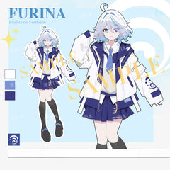 Game Furina Cos Trench Coat Pants Set