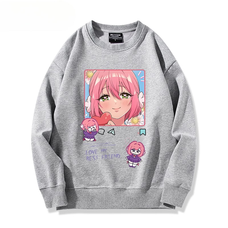 Cute Anime Printed Crew Neck Sweatshirt