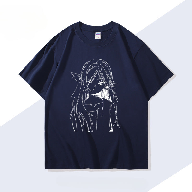 Women's Anime Print Short-sleeved T-shirt