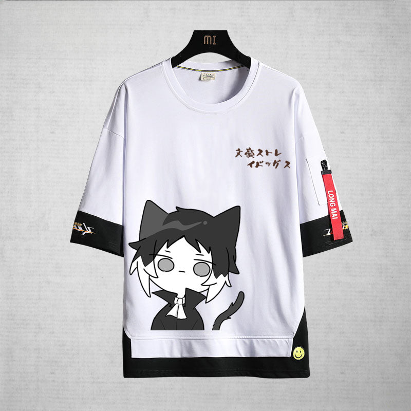 Chic Anime Cotton Loose Crew Neck T-Shirt