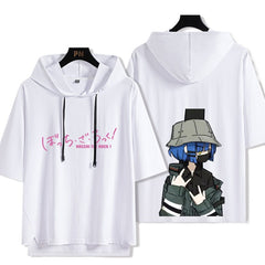 Trendy Bocchi Anime Hooded Short-sleeved T-shirt