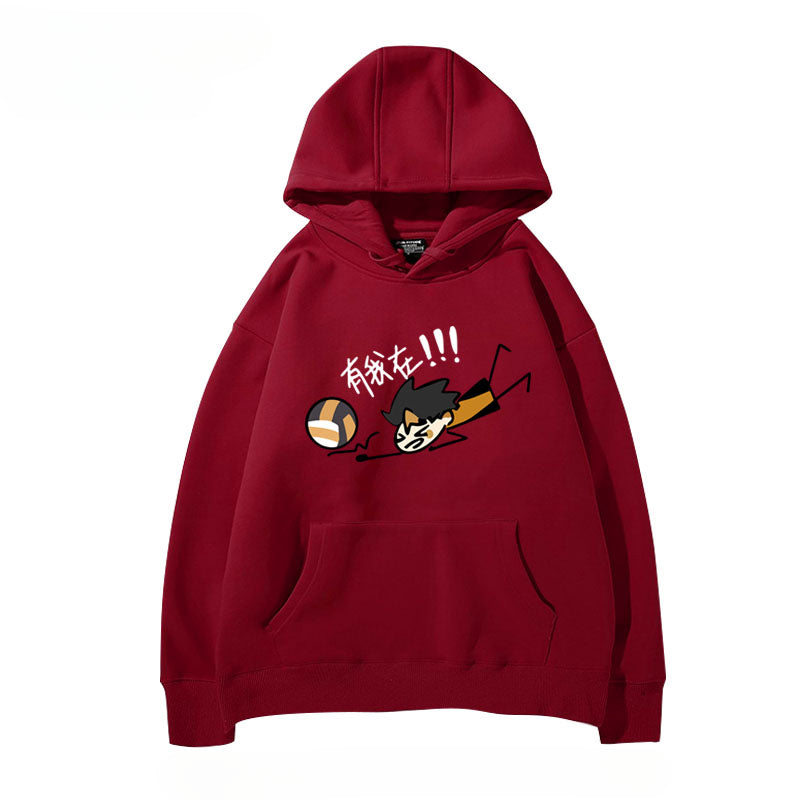 Women's Volleyball Anime Graphic Loose Hoodie