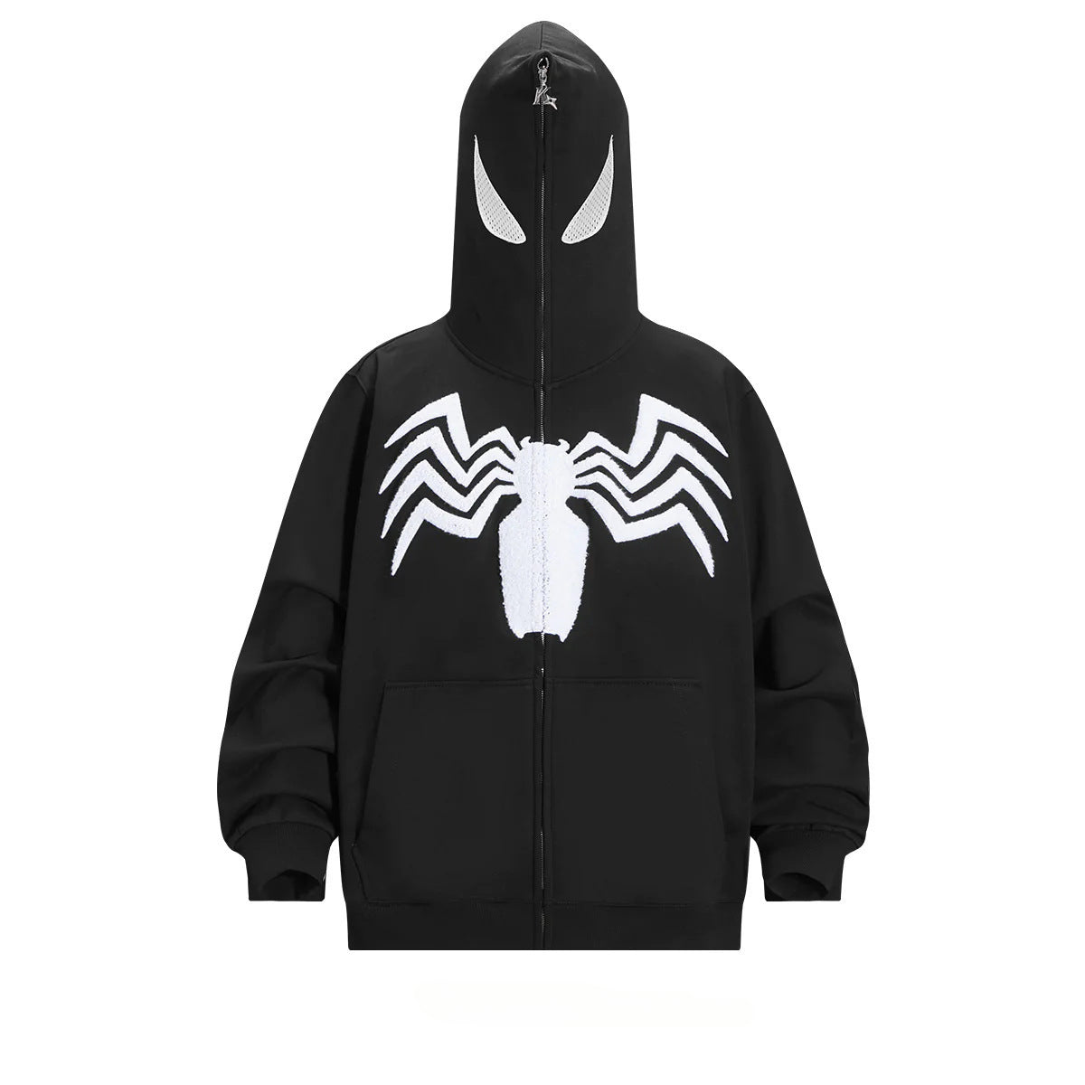 Unisex Comic Spider Digital Printed Zip Up Cosplay Hoodie