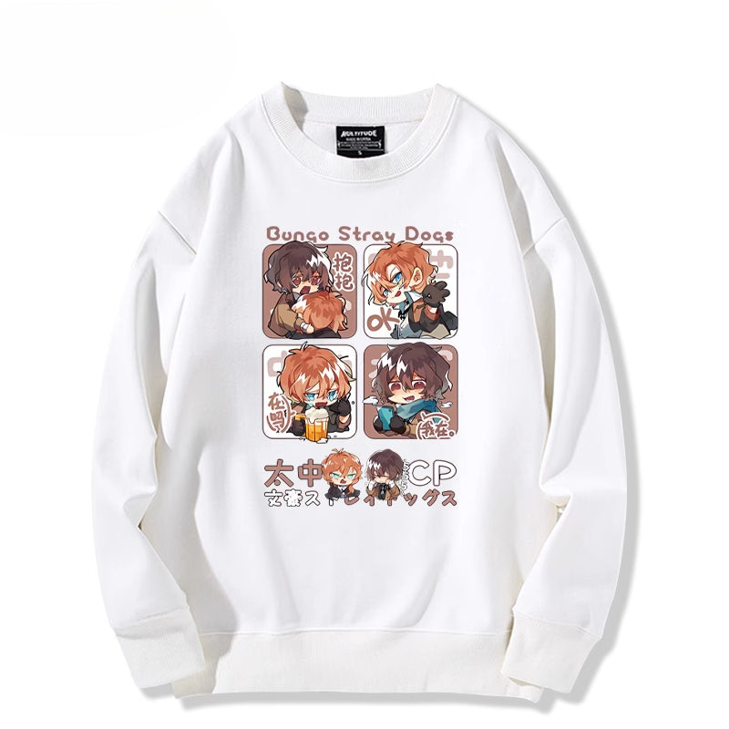 Casual Anime Dazai Graphic Loose Sweatshirt