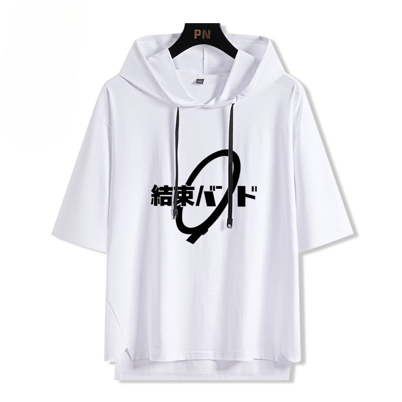 Casual Anime Hooded Short Sleeve T-Shirt