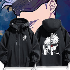 Unisex Anime Gojo Pattern Zipper Jacket