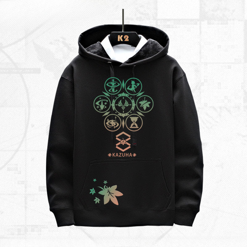 Game Pattern Printed Loose Hoodie