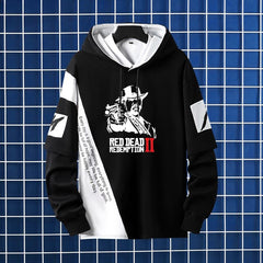 Men's Game Graphic Print Loose Pullover Hoodie