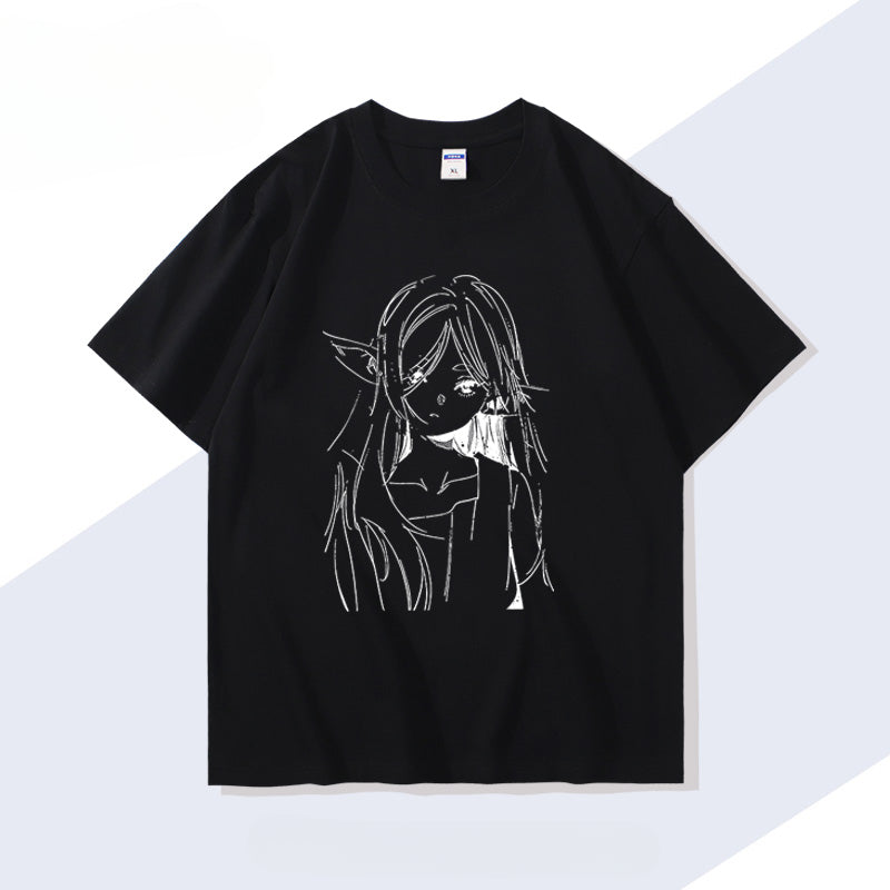 Women's Anime Print Short-sleeved T-shirt