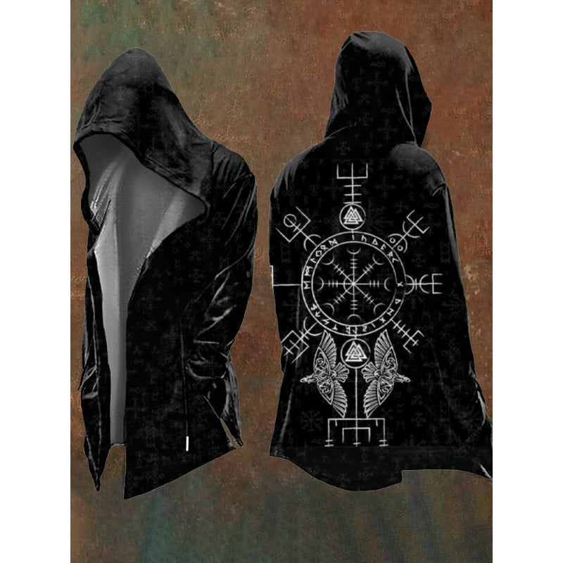 Retro Men's Digital Print Loose Hooded Jacket