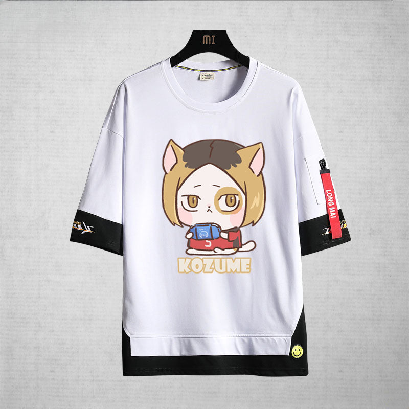 Unisex Cute Anime Printed Short-sleeved T-shirt