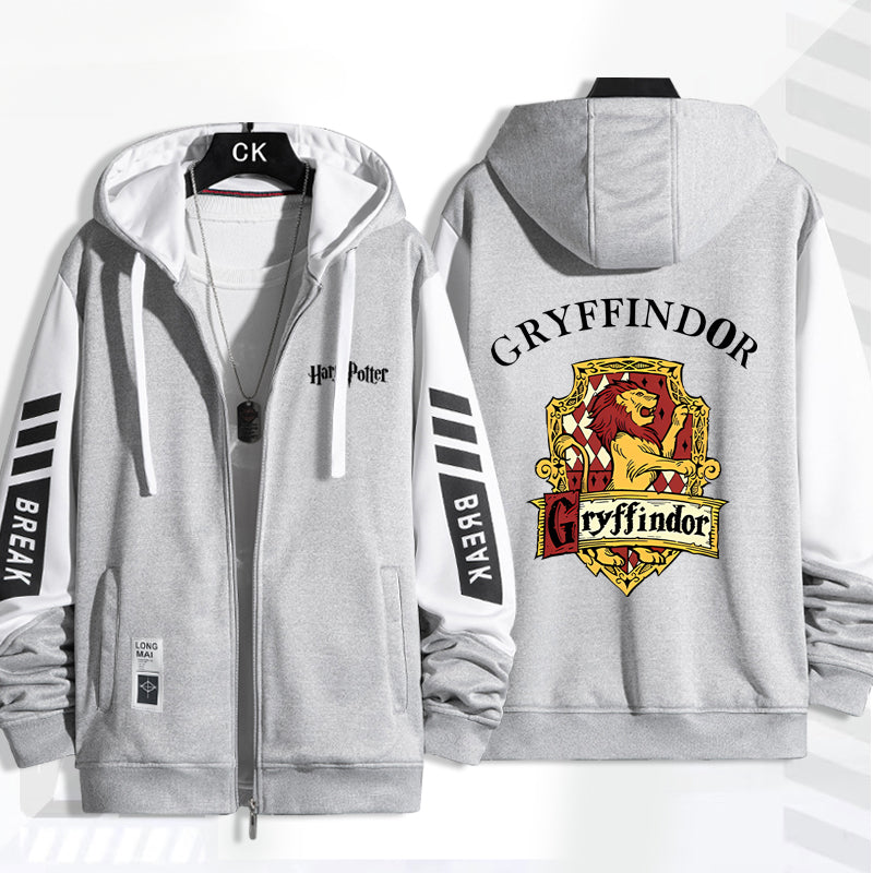 Casual Harry Hogwarts Print Zipper Jacket