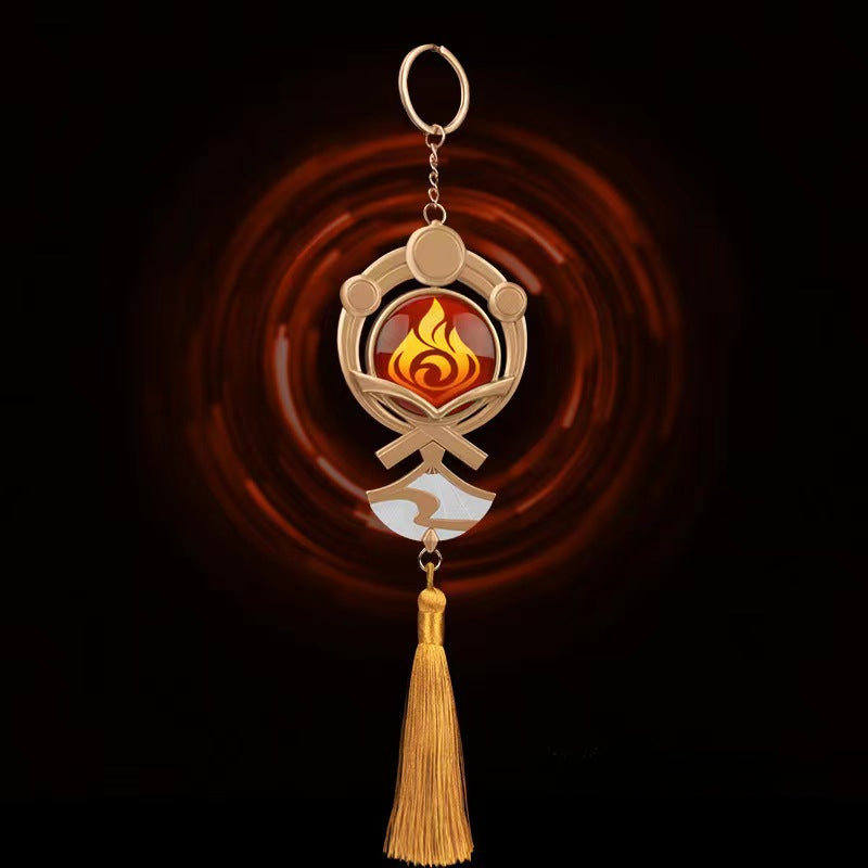 Hot Game Luminous Double-sided Glass Keychain Pendant