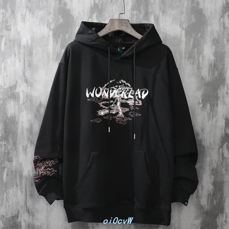 Trendy Men's Floral Loose Pullover Hoodie